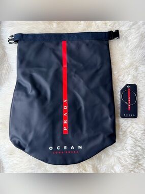 Prada Ocean Lunna Rosa Shoulder Duffle Pack/Luggage Tag Set NEW in Dust Bags GWP